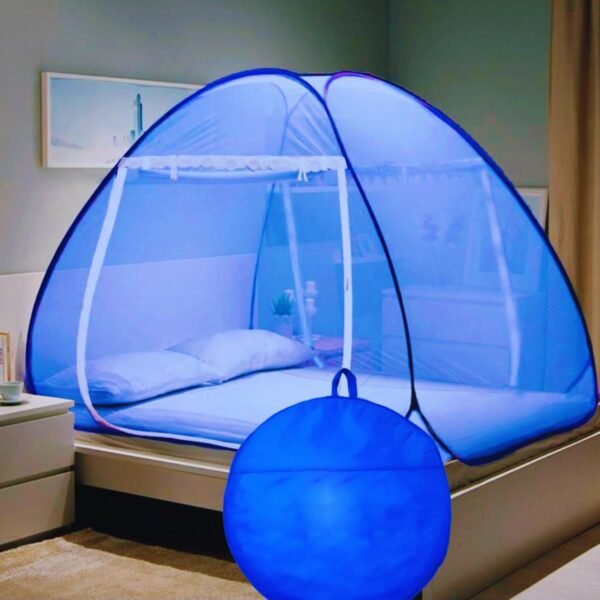 Aadesh Mosquito Net for Double Bed I King-Size Premium Machardani I Polyester Strong 30 GSM I Strong and Durable I Pop-up Format I Foldable I Corrosion Resistant - Image 6