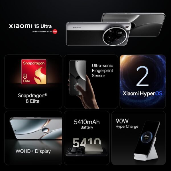 Xiaomi 15 Ultra (Silver Chrome, 16GB/512GB)| 200 MP Leica-Quad Camera | SD 8 Elite | WQHD+ Quad Curve AMOLED | Hyper AI - Image 3