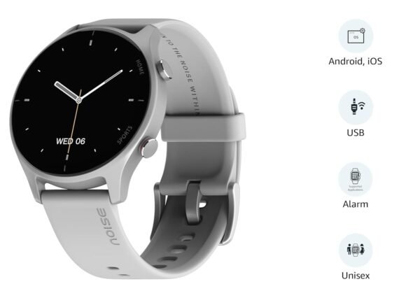 Noise Twist Round dial Smart Watch with Bluetooth Calling, 1.38" TFT Display, up-to 7 Days Battery, 100+ Watch Faces, IP68, Heart Rate Monitor, Sleep Tracking (Silver Grey) - Image 3