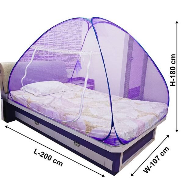 Aadesh Mosquito Net for Double Bed I King-Size Premium Machardani I Polyester Strong 30 GSM I Strong and Durable I Pop-up Format I Foldable I Corrosion Resistant - Image 4